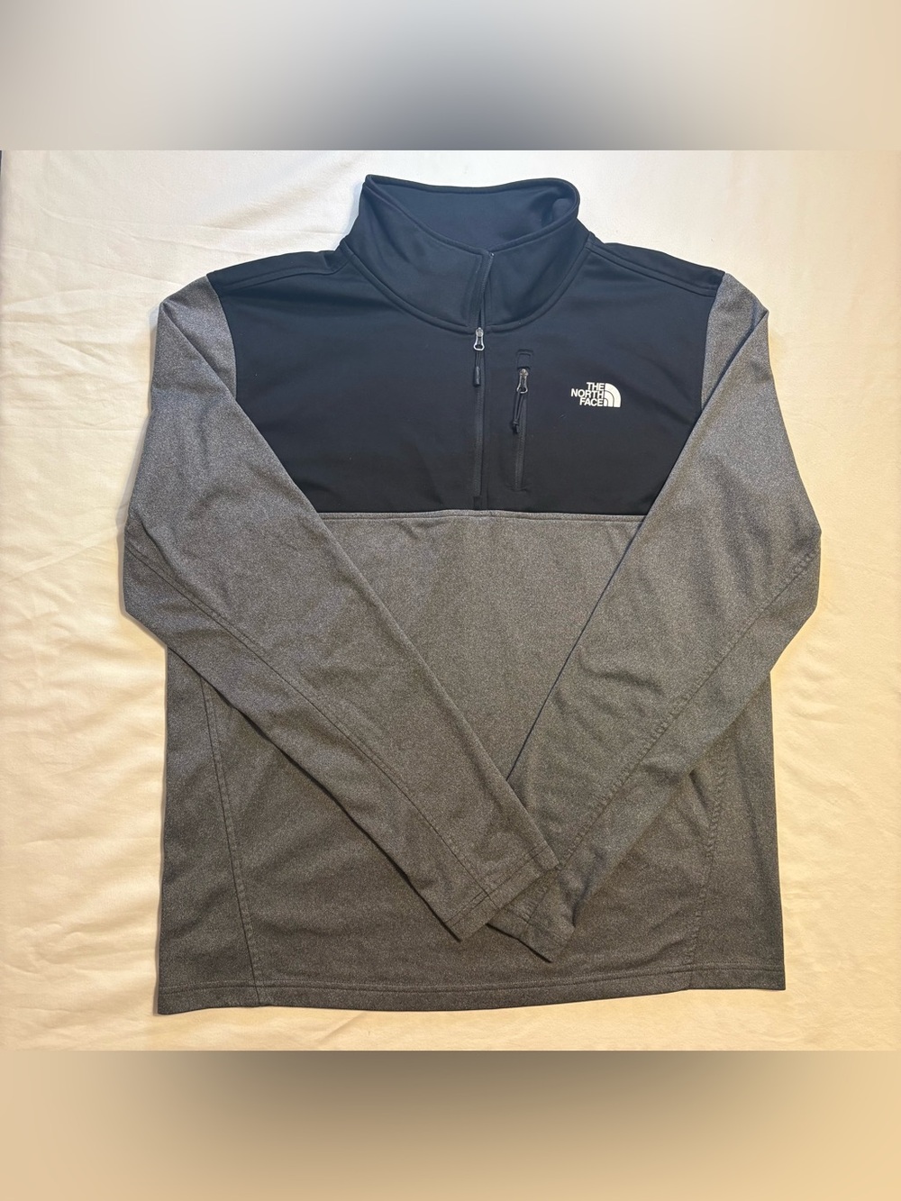 The North Face Men’s Cinder 100 1/4 Zip Pullover Fleece Black and  Asphalt Gray